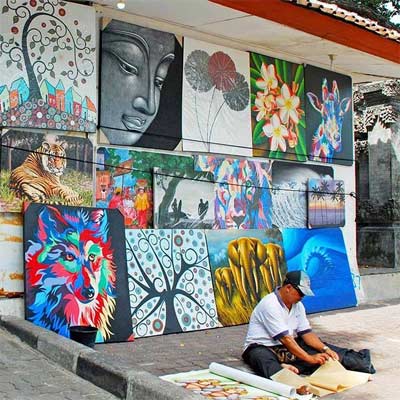 Pinturas y cuadros de artistas locales de Bali